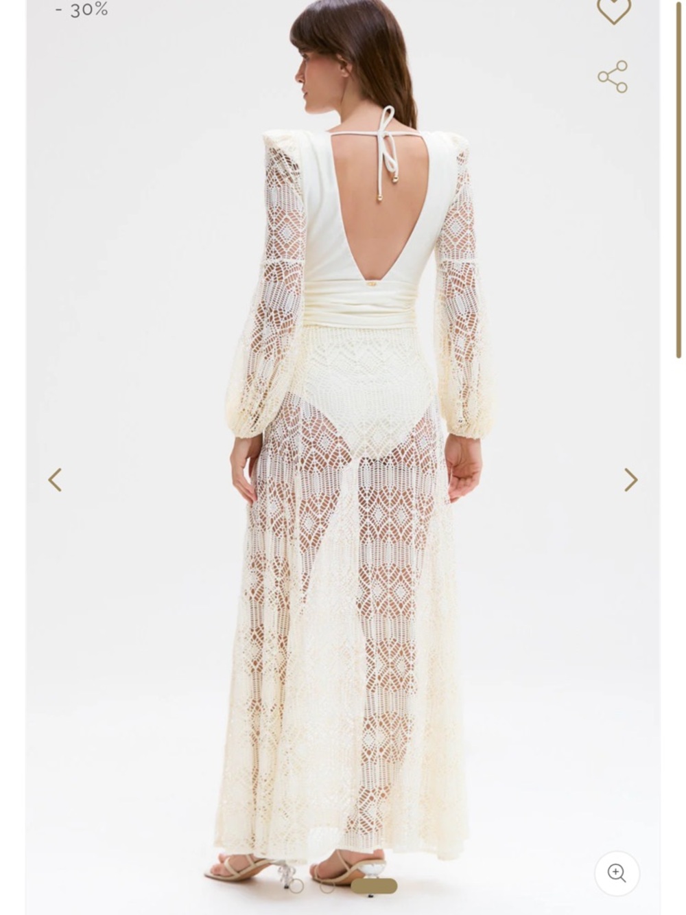 PatBO Cream Crochet Maxi Dress